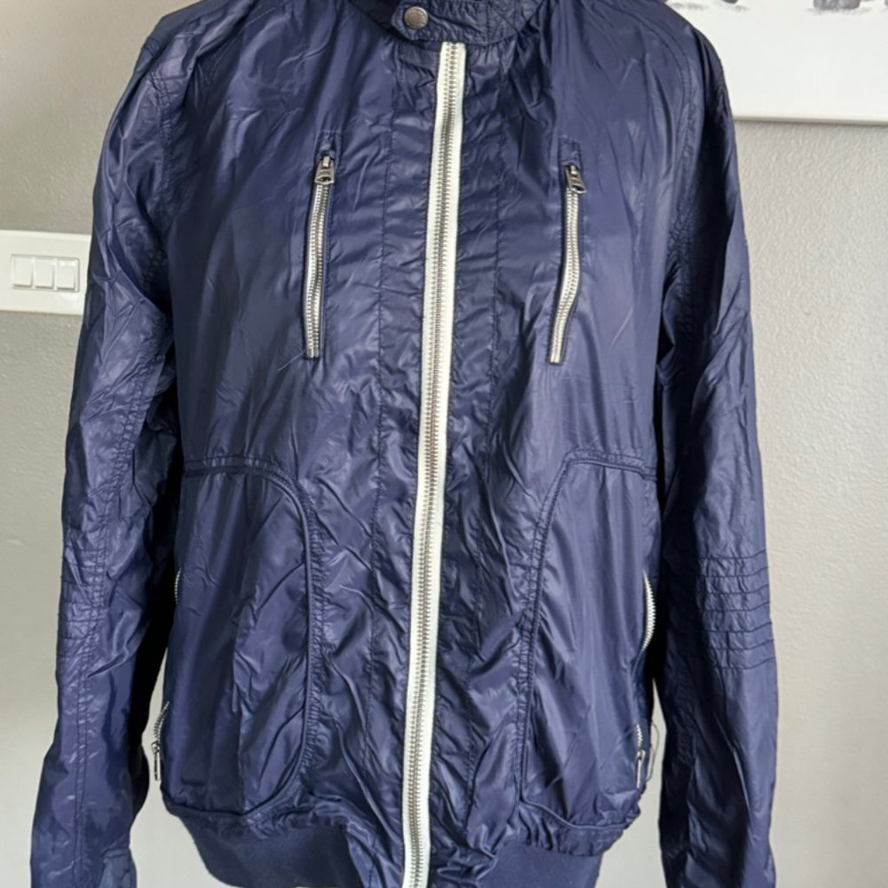 Buffalo David Bitton Light Weight Bomber Full Zip Navy Jacket Size L